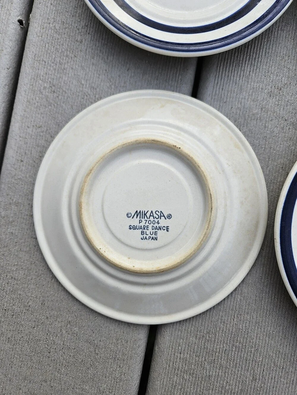 Mikasa, P7004 Lifestyle SQUARE DANCE BLUE, Set of 4 Saucer Plates 6.25